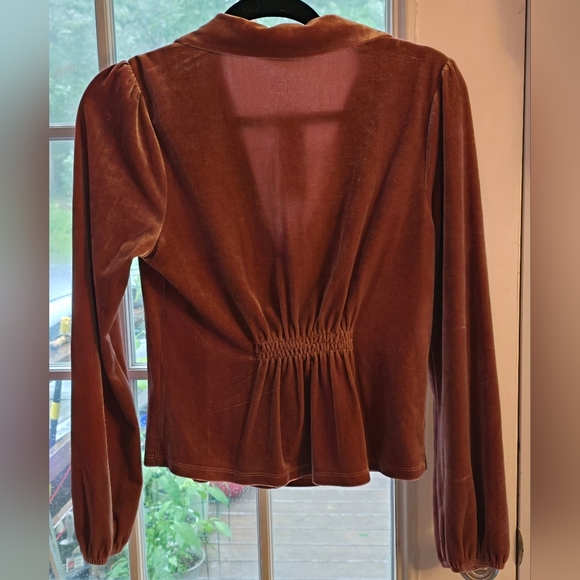 NWT Sophie Rue Leather Red Velvet Blazer Jacket – Size XS - Picture 3 of 11